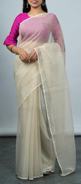 Off-White Supernet Saree
