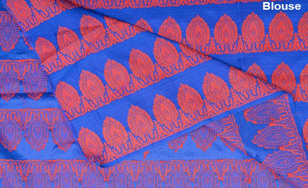 Navy Blue Thread Jacquard Blouse Material