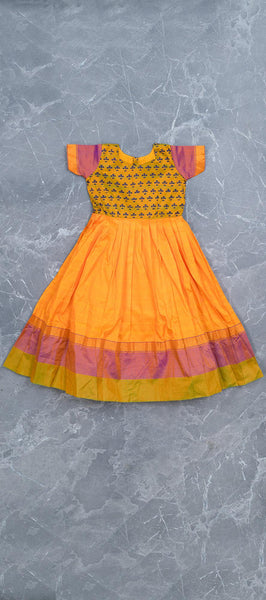 Orange Kids Gown in Silk