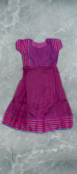 Purple Silk Cotton Kids Gown