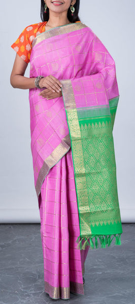 Lavendar Kanchipuram Silk Saree
