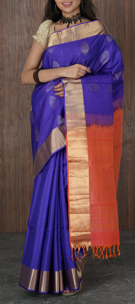 PALAM-SILKS-Purple Lightweight Kanchipuram Silk Saree