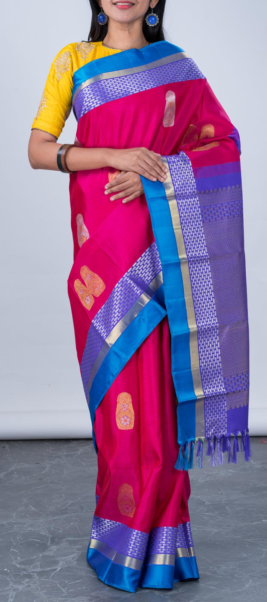 Palam Silks | Unique Silk Sarees | Candy Pink Pattu Saree
