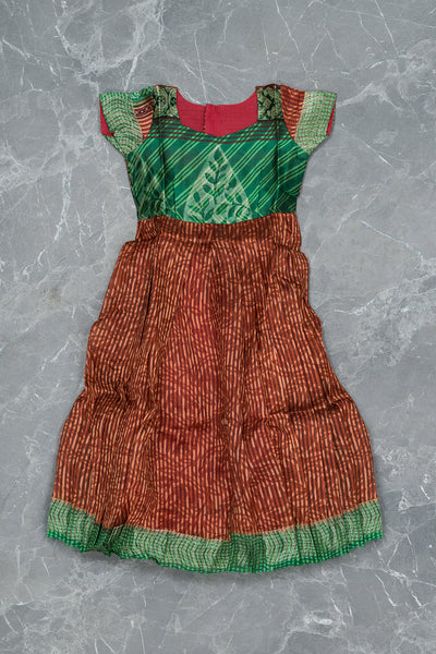 Brown and Green Kids Gown