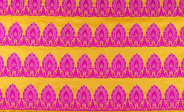 Mustard Thread Jacquard Blouse Material