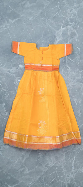 Mango Yellow Kids Silk Cotton Gown