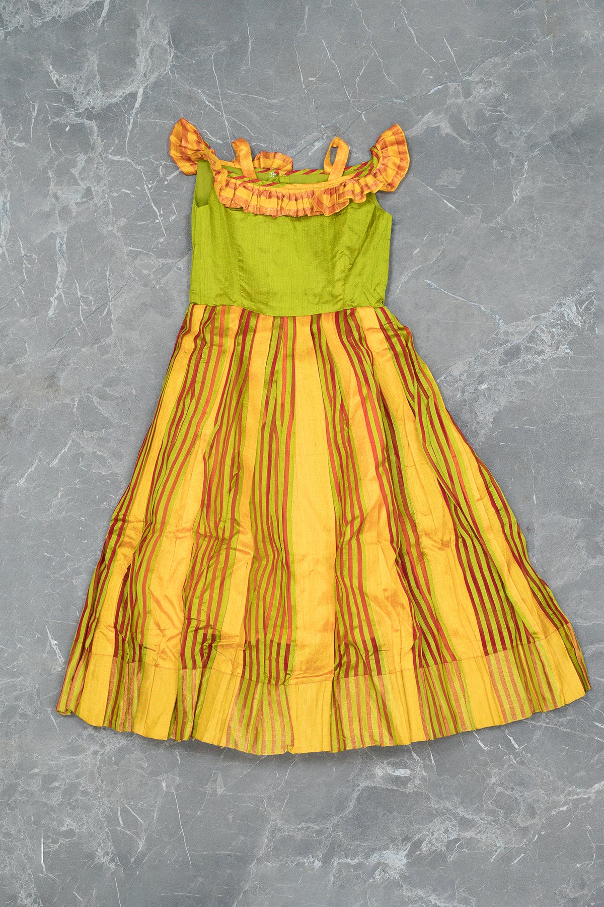 Shop Kids Girls Yellow Georgette Embroidered Boat Neck Gown Party Wear  Online at Best Price | Cbazaar