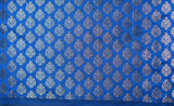 Navy Blue Blouse Material with Zari Jacquard Patterns