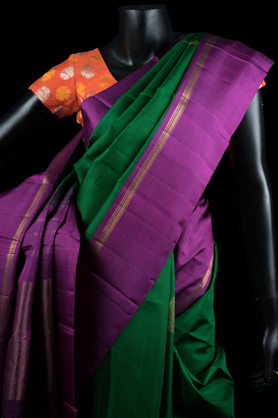 PALAM SILKS | Traditional Kanchipurams | Forest Green Traditional Kanchipuram Silk Saree