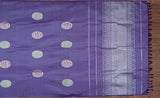 Purple borderless kanchipuram silk saree