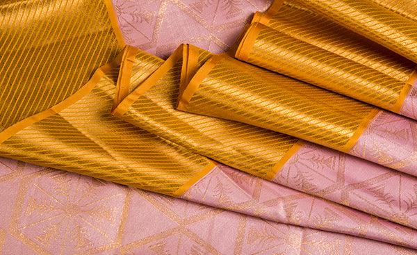 Peach Folklore Handloom Silk Saree