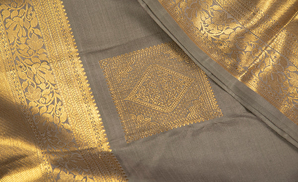 Grey Kanchipuram Silk Saree
