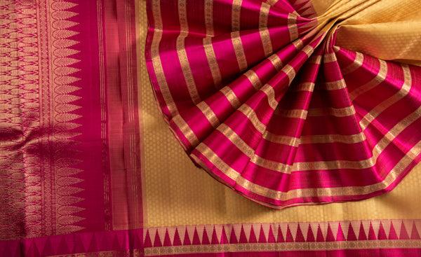 Mustard Kanchipuram Silk Saree