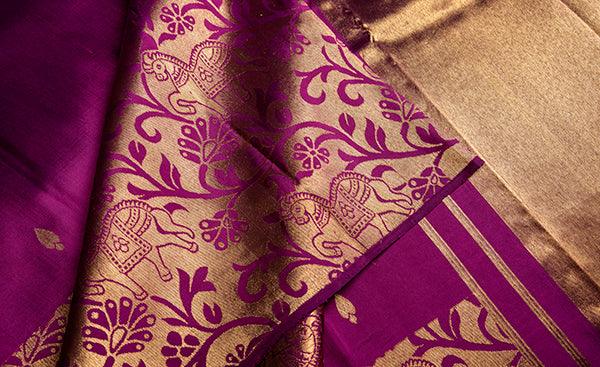 Purple Kanchipuram Silk Saree