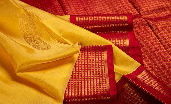 Banana Yellow Kanchipuram Silk Saree