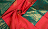 Dark Pink & Green Pure Kanchipuram Handloom Silk Saree