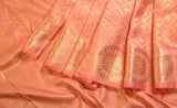 Light Peach Pure Kanchipuram Handloom Silk Saree