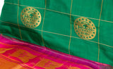 Forest green kanchipuram silk saree