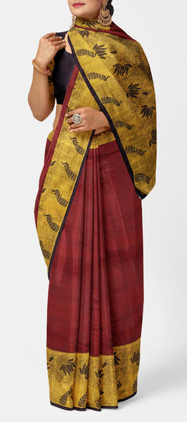 Maroon Traditional Kanchipuram Silk Saree