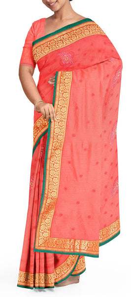 Pink Semi Tussar Saree