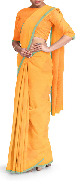 Orange Semi Silk Cotton Saree
